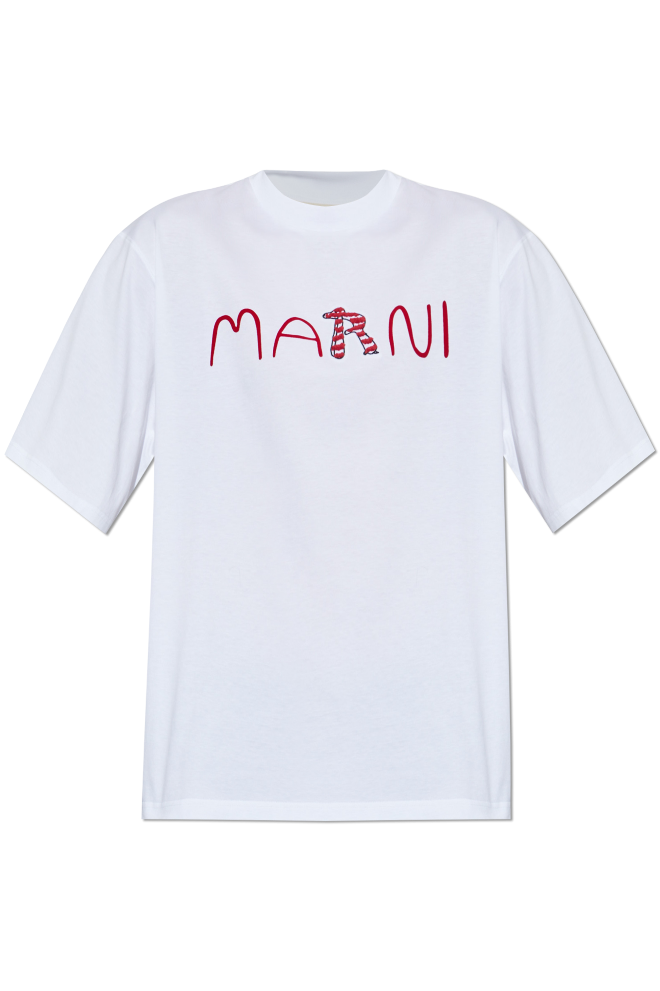 Marni T-shirt with a logo and velvet finish | Men's | Vitkac